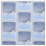 Tufted Titmouse Painting - Cute Original Dog Art Fabric