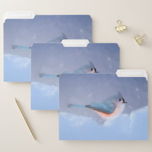 Tufted Titmouse Painting - Cute Original Dog Art File Folder