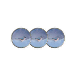 Tufted Titmouse Painting - Cute Original Dog Art Golf Ball Marker