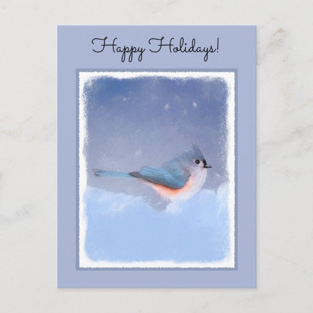 Tufted Titmouse Painting - Original Bird Art Postcard (Front)