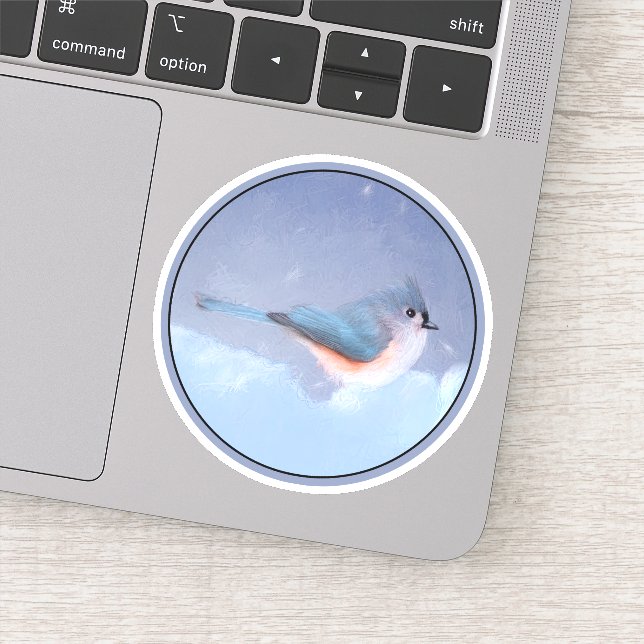 Tufted Titmouse Painting - Original Wild Bird Art Sticker (Detail)