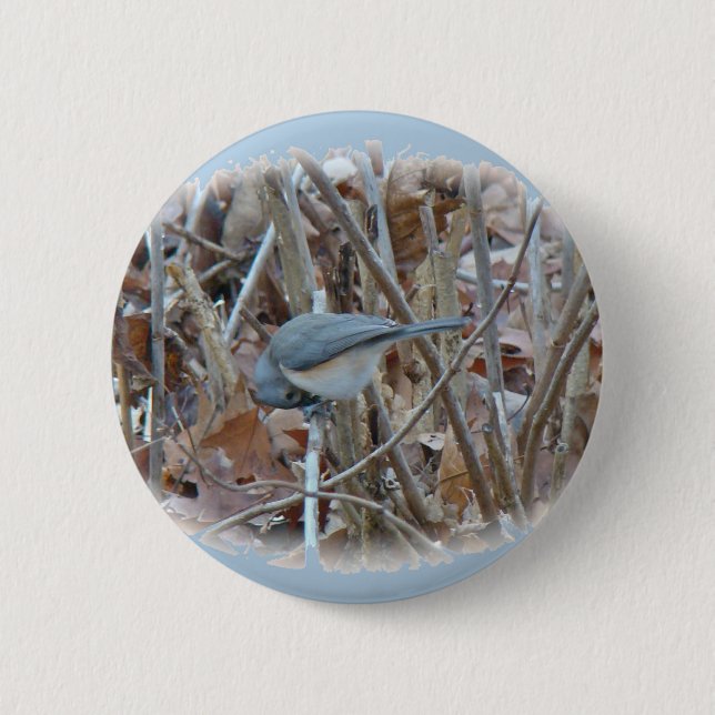 Tufted Titmouse Songbird Coordinating Items Pinback Button (Front)