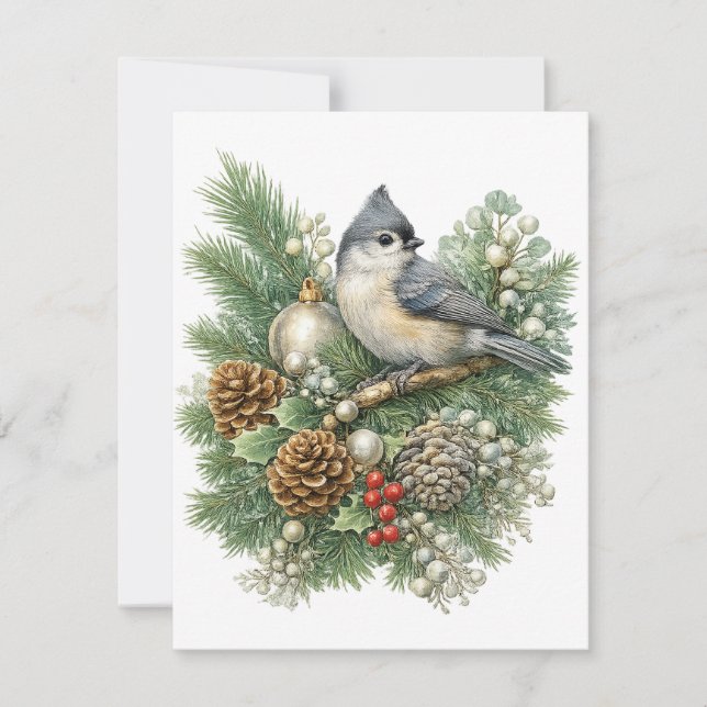 Tufted Titmouse Winter Songbirds Collection  Note Card (Front)