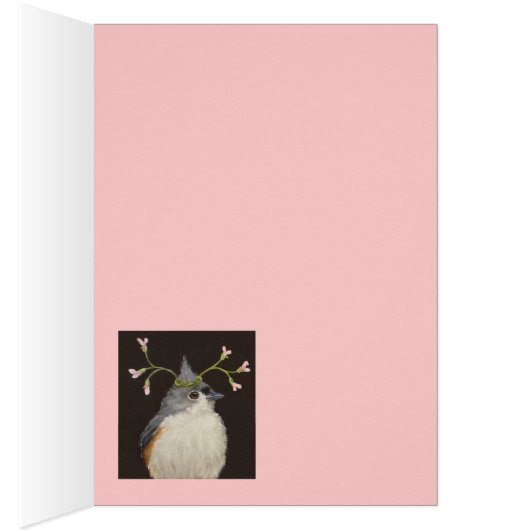 Tufted titmouse with hog peanut card (Inside (Right))