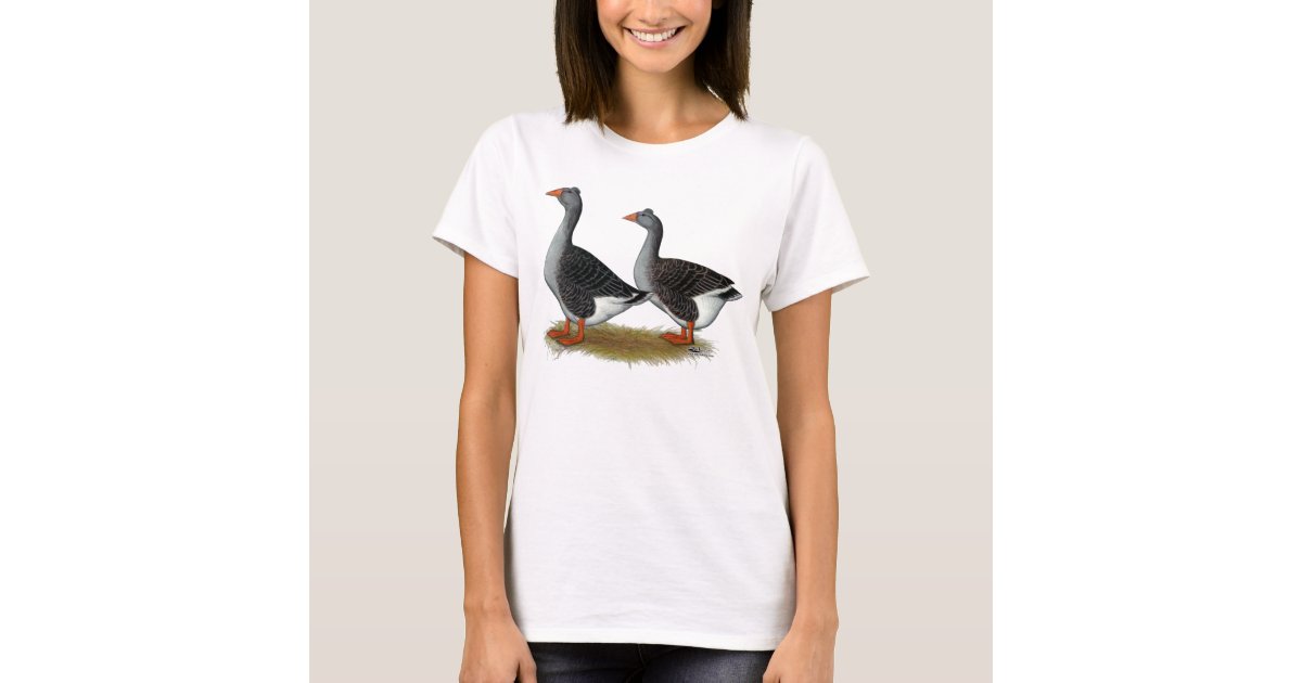 Tufted Toulouse Geese T-Shirt | Zazzle