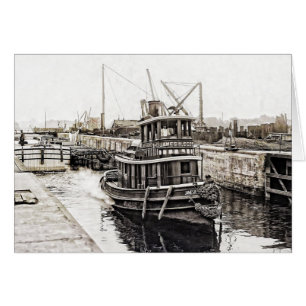 Tug and Barges 1915 Cards