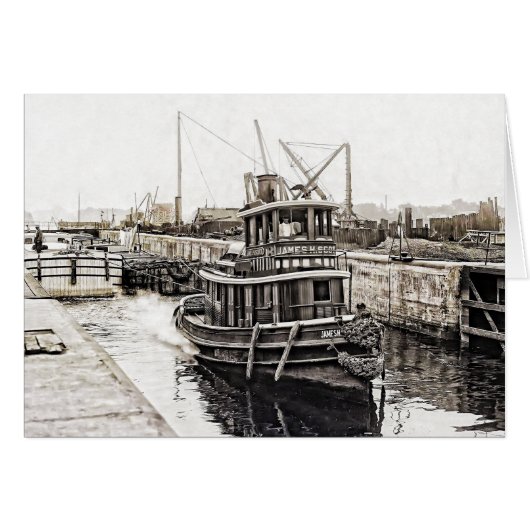 Tug and Barges 1915 Cards (Front Horizontal)