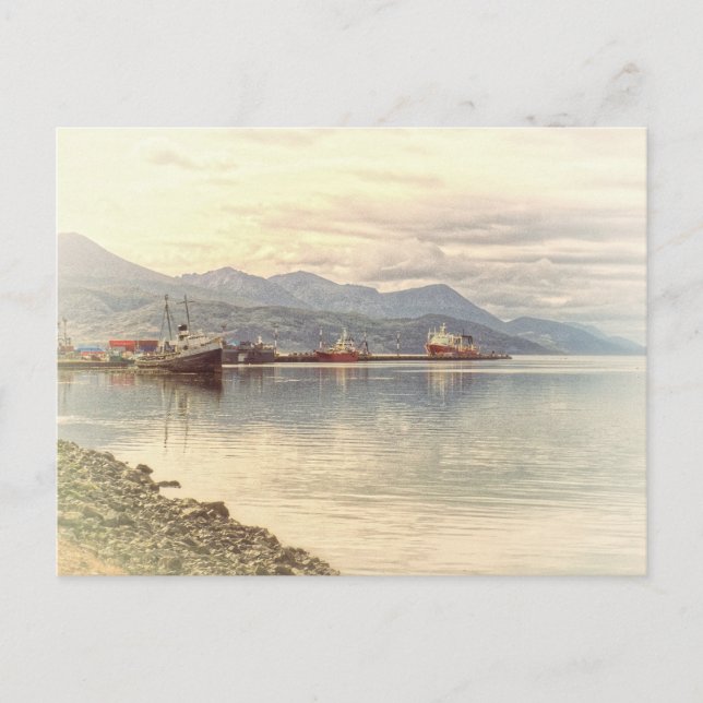 Tug boat at the Worlds End Postcard (Front)