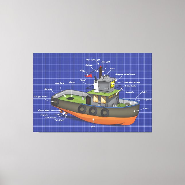 Tug Boat Canvas Print (Front)
