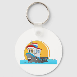 Tug Boat Cartoon Keychain