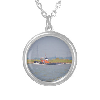 Tug Boat GPS Iberia Silver Plated Necklace
