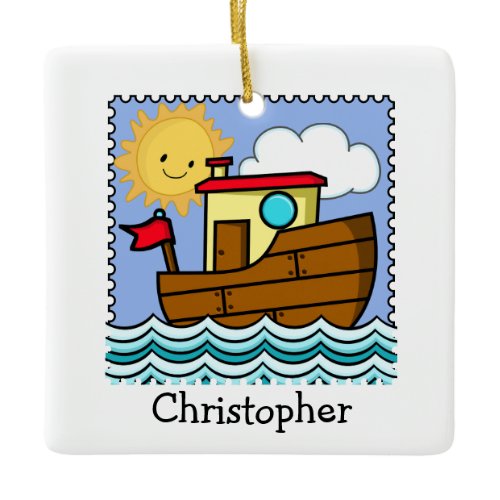 Tug Boat Personalized Ceramic Ornament