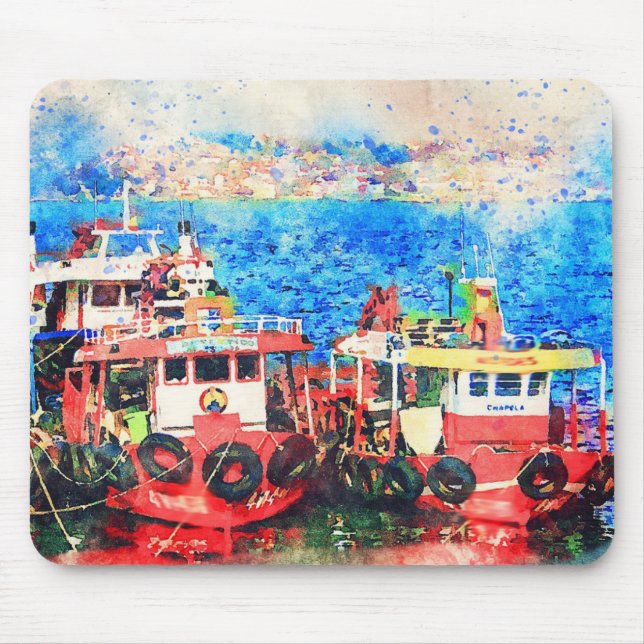 Tug Boats Mouse Pad (Front)