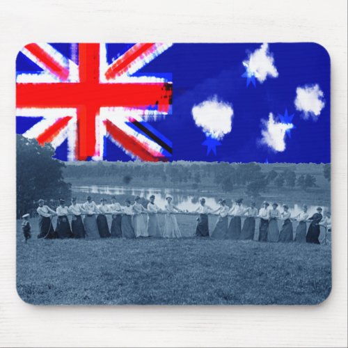 Tug of War Tug O War Women 1890s Australia Flag Mouse Pad