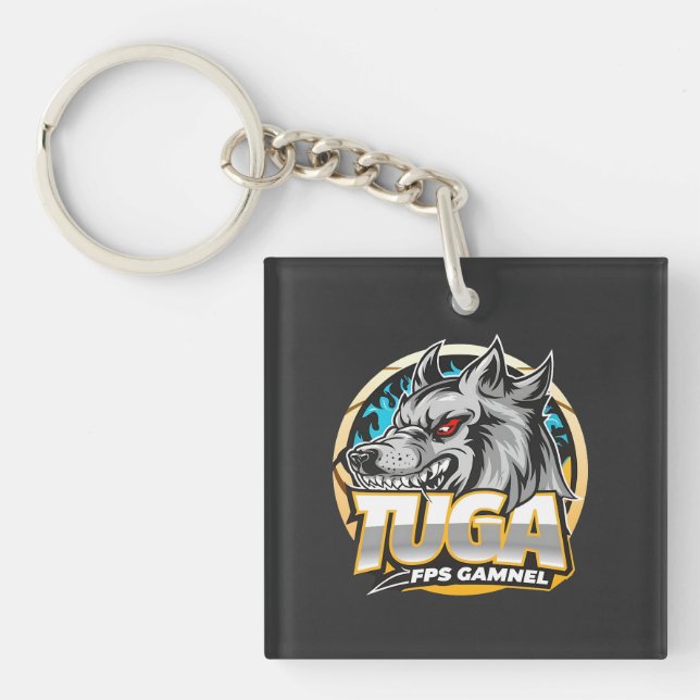 TUGA Wolf Gaming Logo Esports Style Keychain (Front)