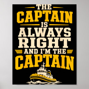 Tugboat captain funny boat operator  poster
