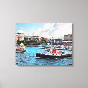 Tugboat Going Into Hamilton Harbour Canvas Print