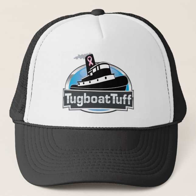 Tugboat hat for breast cancer awareness (Front)