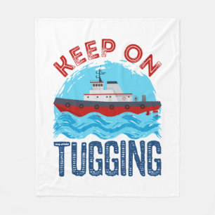 Tugboat Keep on Tugging Fleece Blanket