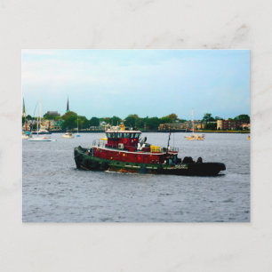Tugboat Norfolk VA Postcard