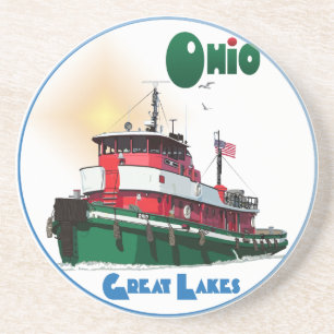 Tugboat Ohio Sandstone Coaster