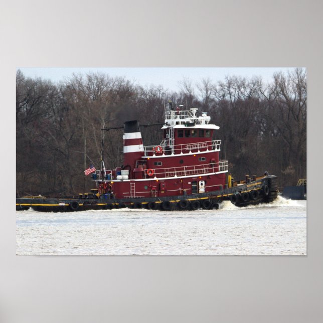 Tugboat on the Delaware River Poster (Front)