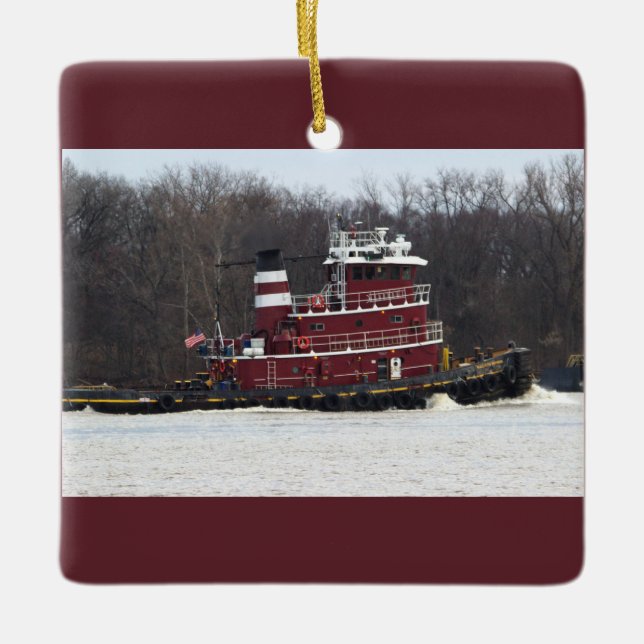 Tugboat Photo Ornament (Front)