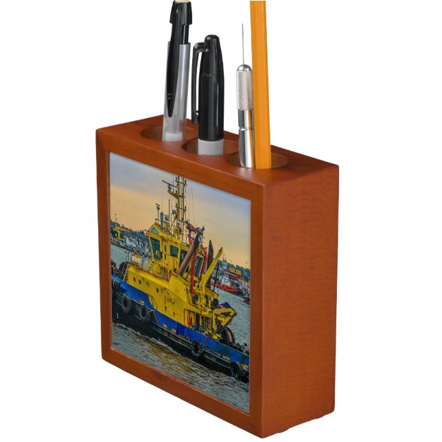 Tugboat sailing at river, montevideo, uruguay desk organizer (In Situ)