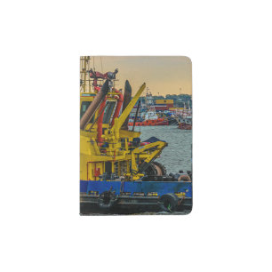 Tugboat sailing at river, montevideo, uruguay passport holder