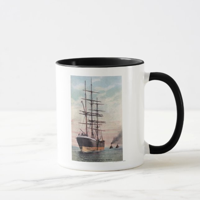 Tugboats Towing a Ship to Sea Mug (Right)