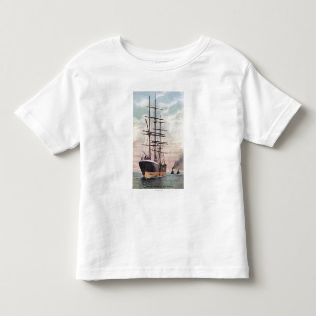 Tugboats Towing a Ship to Sea Toddler T-shirt (Front)