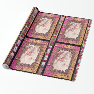 Tugging at Santa's Beard Victorian Christmas Wrapping Paper