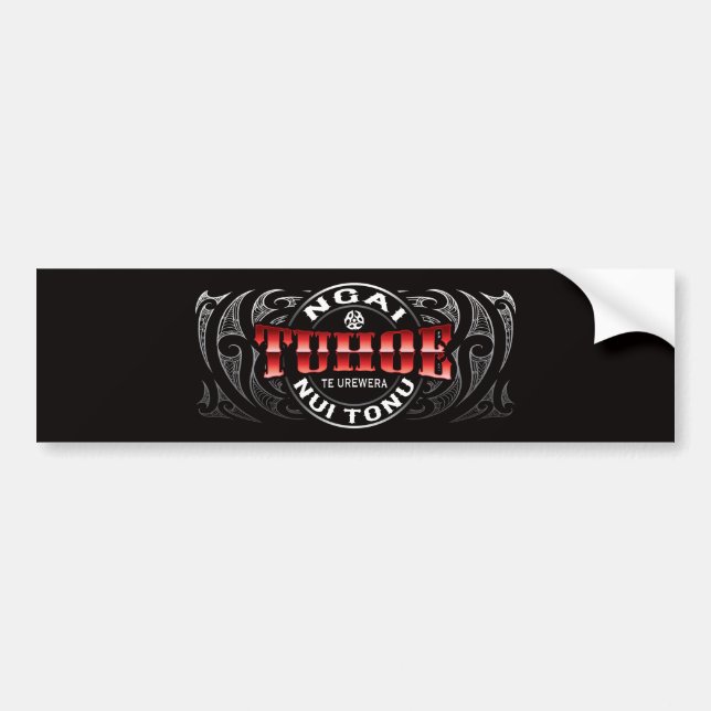 Tuhoe Lifer Moko Chrome Bumper Sticker (Front)