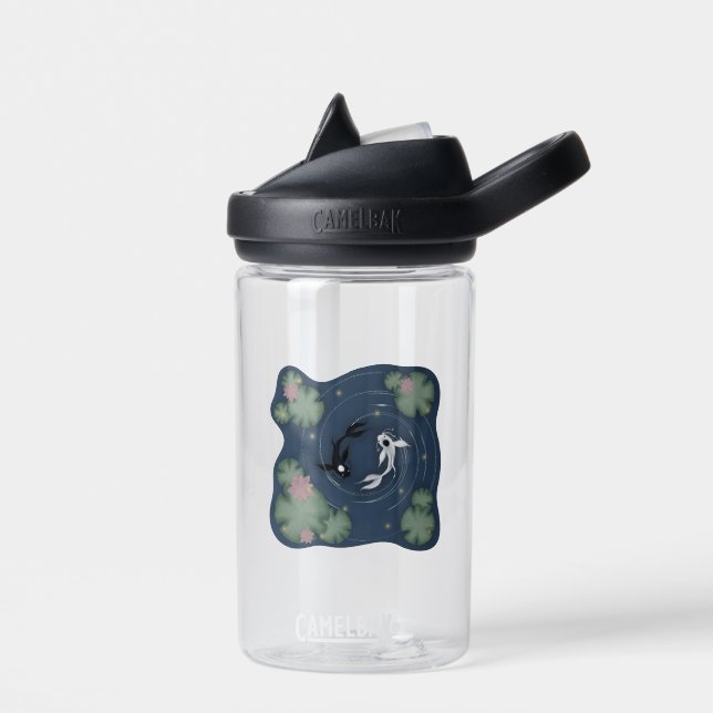Tui and La, Push and Pull, Ocean and Moon Water Bottle (Left)
