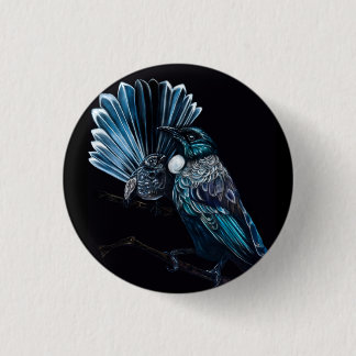 Tui And Piwakawaka Button