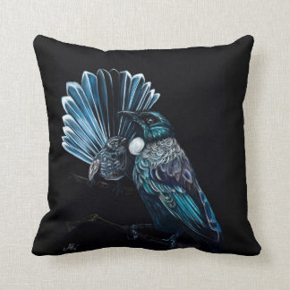 Tui And Piwakawaka Throw Pillow