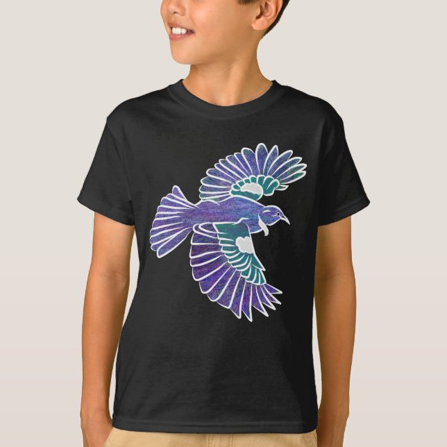 Tui Bird New Zealand Flying T-Shirt (Front)