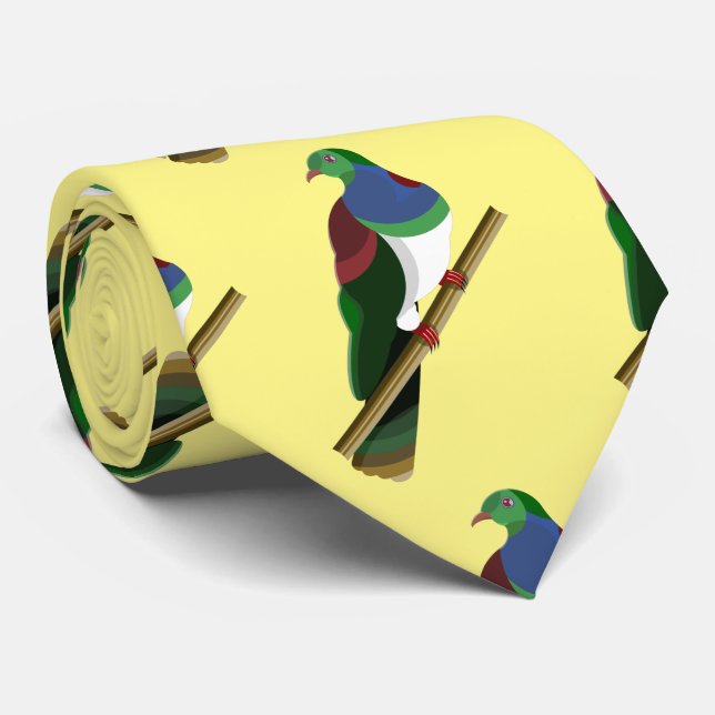 Tui Kereru NZ Bird Neck Tie (Rolled)