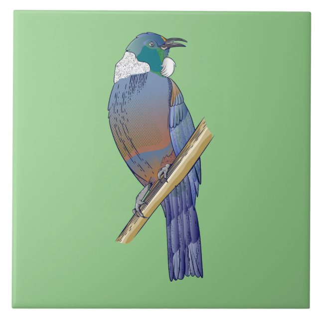 Tui New Zealand Bird Ceramic Tile (Front)