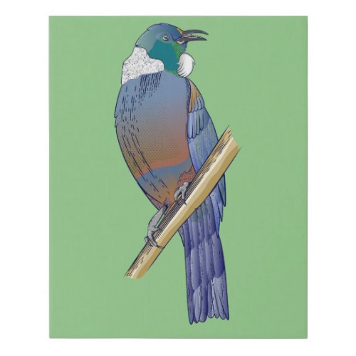 Tui New Zealand Bird Faux Canvas Print