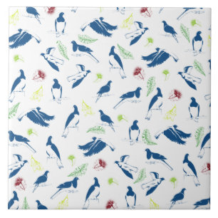 Tui New Zealand Bird Pattern Ceramic Tile