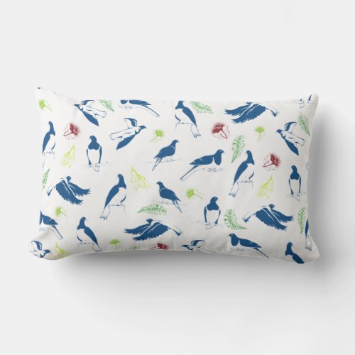 Tui New Zealand Bird Pattern Lumbar Pillow