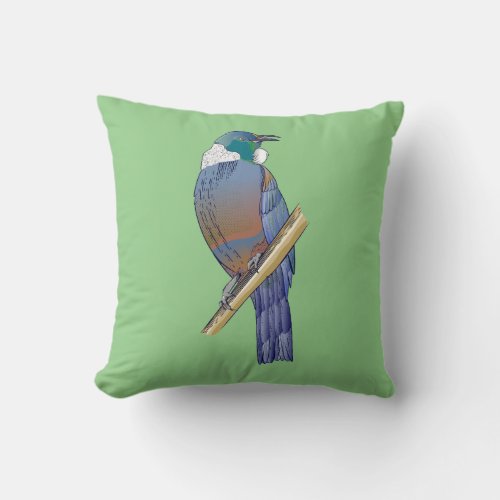 Tui New Zealand Bird Throw Pillow