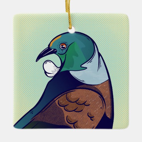 Tui Retro Halftone Cartoon style Ceramic Ornament