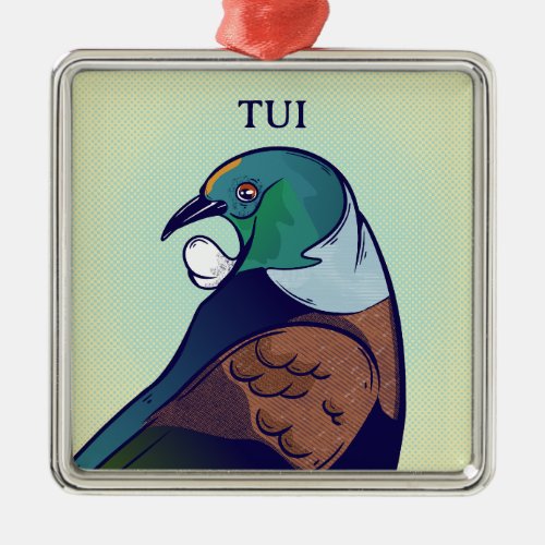 Tui Retro Halftone Cartoon style Metal Ornament