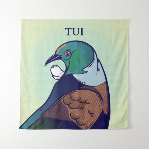 Tui Retro Halftone Cartoon style Tapestry