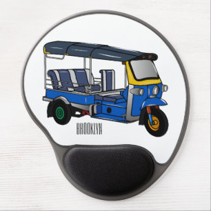 Tuk tuk cartoon illustration gel mouse pad