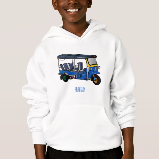 Tuk tuk cartoon illustration hoodie (Front)