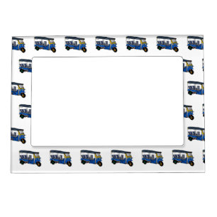 Tuk tuk cartoon illustration magnetic frame
