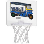 Tuk tuk cartoon illustration mini basketball hoop